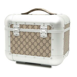 Gucci Supreme Tan Wallet Beauty Silver Beige Aluminum GG Handbag FF Milano Case